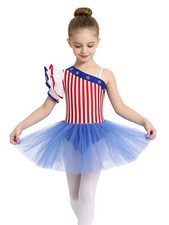 Kids Girls Costume Figure Skating Dancewear Show Ballet Rhinestone Leotards