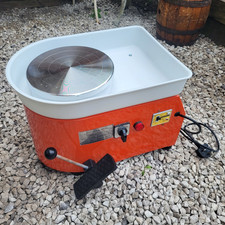 Electric Pottery Wheel with Foot Pedal, Splash Pan & Tool Set (Boxed)