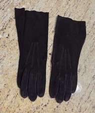 Vintage Womens Size S Brown Suede Formal 10.5" Long Gloves