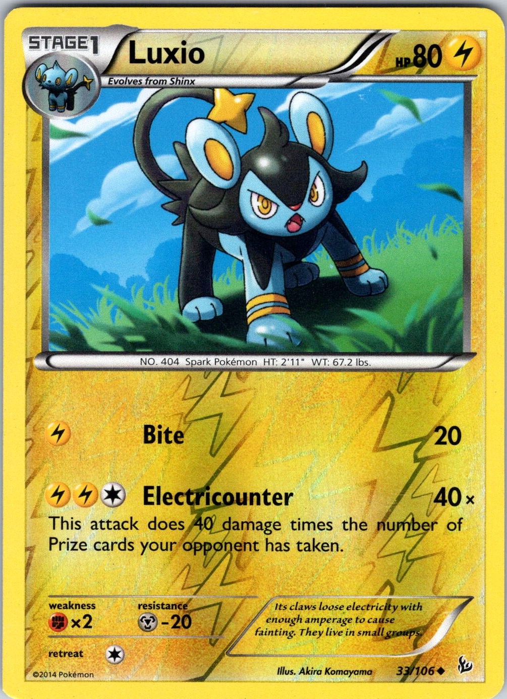 Luxio 33/106 XY - Flashfire Pokemon TCG LP Reverse Holo