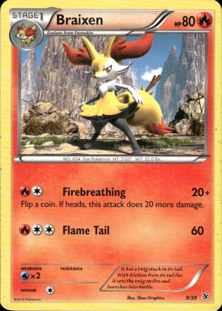 BRAIXEN 9/39 KALOS STARTER SET POKEMON 5BAN GRAPHICS