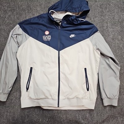 Nike USA Olympic Team Trials Windbreaker Men 2XL Blue White Gray Running Jacket