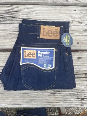Vintage Lee Jeans New Deadstock Mens 31x36 Boot Cut USA Reg Fit Leather Patch
