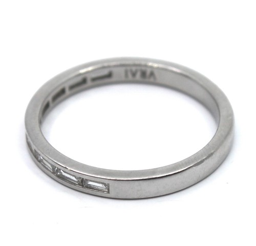 The Devotion VRAI Lab Created Baguette Diamond Band in Platinum Sz 8.25 - Picture 13 of 15