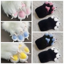 Cartoon Plush Cat Paw Gloves Cat Claw Mittens Squeaky Kig Cosplay CostumeGloves