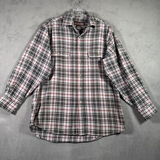 Moose Creek Shirt Mens M Black Red Blue Plaid Heavy Flannel Button Up Outdoor