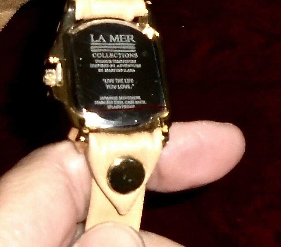 NUEVO EN CAJA RELOJ CHATEAU TRIPLE ENVOLTURA COLECCIÓN LA MER CORREA CAMEL CAJA CHAPADA EN ORO 14K Foto 3 de 4