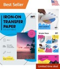 Vibrant Iron-On Transfer Paper for Light Fabrics - Diy Heat Transfer (50 Sheets)