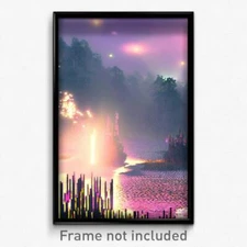 Pixel Art Poster - Pretty Bog (8 Bit Psychedelic Trippy Weird Video Game Print)