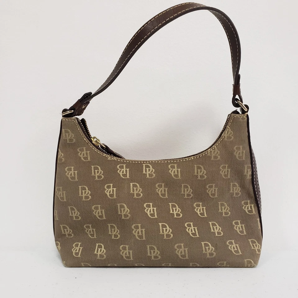 Mini Bolso de Hombro Dooney & Bourke Y2K Dinero Antiguo Preppy Baguette Monograma Logo Foto 3 de 4