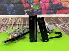 Nintendo Wii Black Console RVL-101 Black Controller  Cables TESTED 