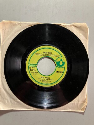 Black Night Deep Purple Speed King 45 rpm Record