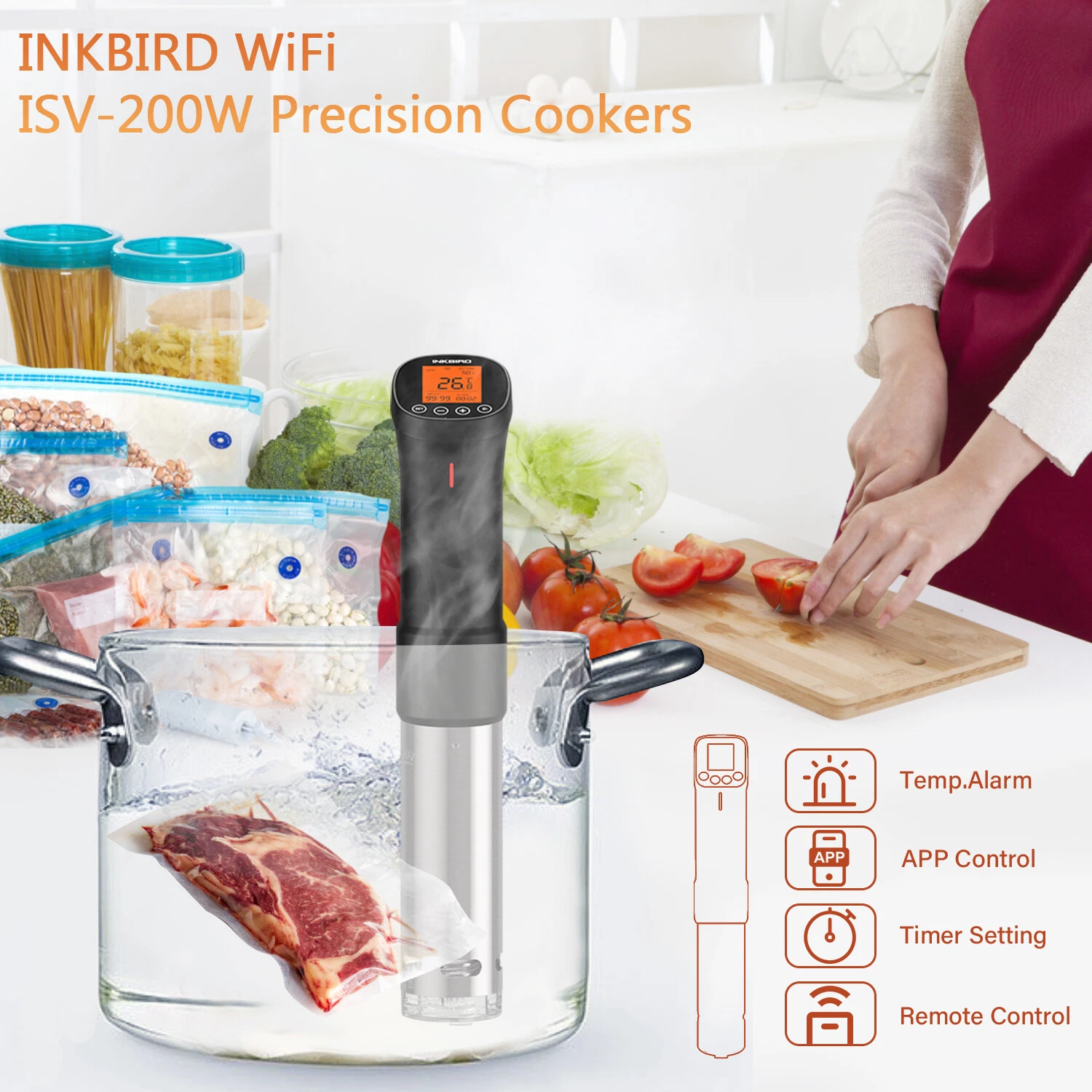1000W WiFi Sous Vide Cooker INKBIRD Precision Immersion Circulator App Control
Opens in a new window