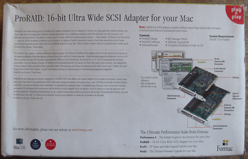 Adaptador Formac ProRAID RAID PCI PCI 16 bits ultra ancho SCSI sistema Mac 7.6 PDAC10-1 - Imagen 2 de 8