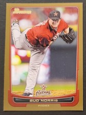2012 Bowman #172 Bud Norris ASTROS Gold parallel baseball card EX/NM