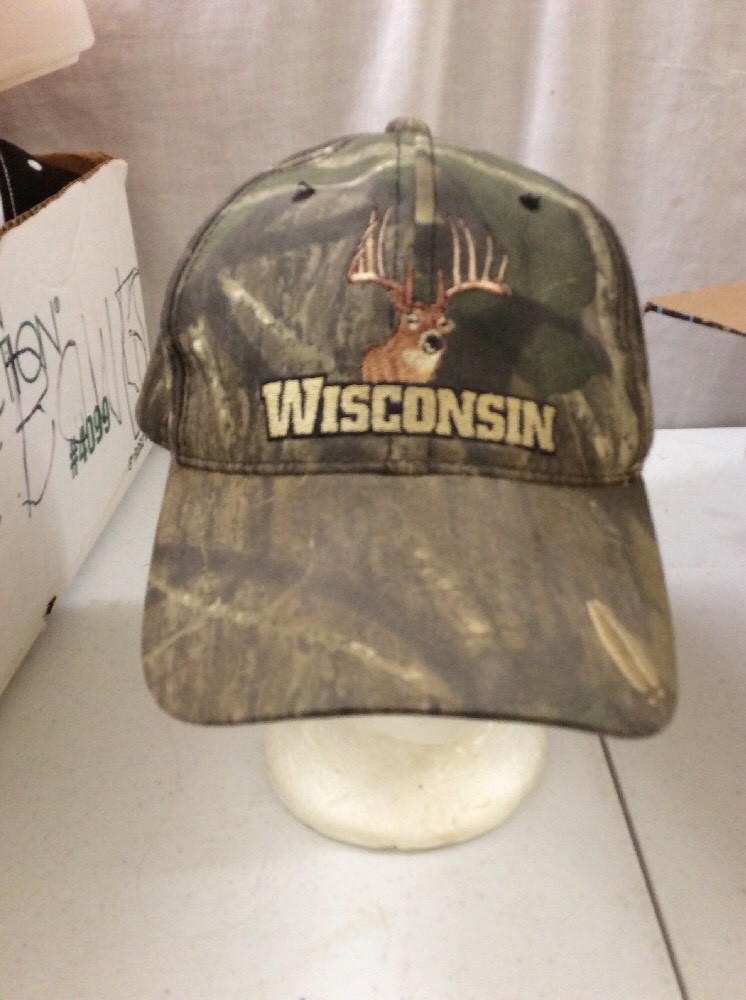 Baseball Cap Trucker Hat Hook And Loop Camo Wisconsin Deer-image