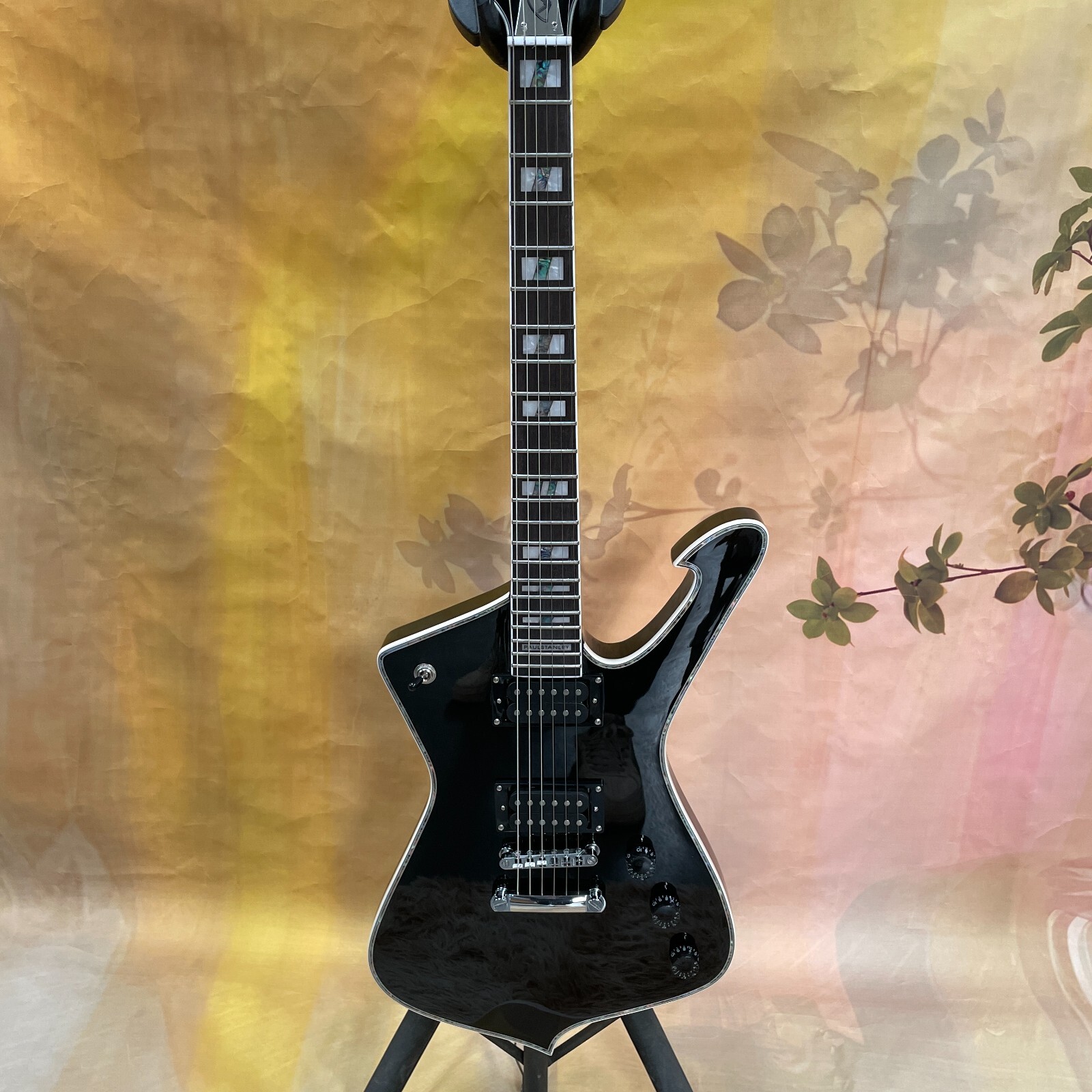Guitarra Eléctrica Personalizada Black Iceman Negra HH Logo Personalizado Envío Gratis