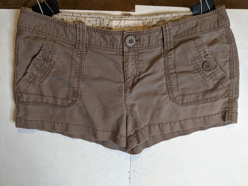 Pantalones cortos para mujer Aeropostale marrón talla falta botón de bolsillo | eBay