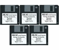 Akai S5000 / S6000 Five Floppy Disks String Orchestra Sustain PR1041