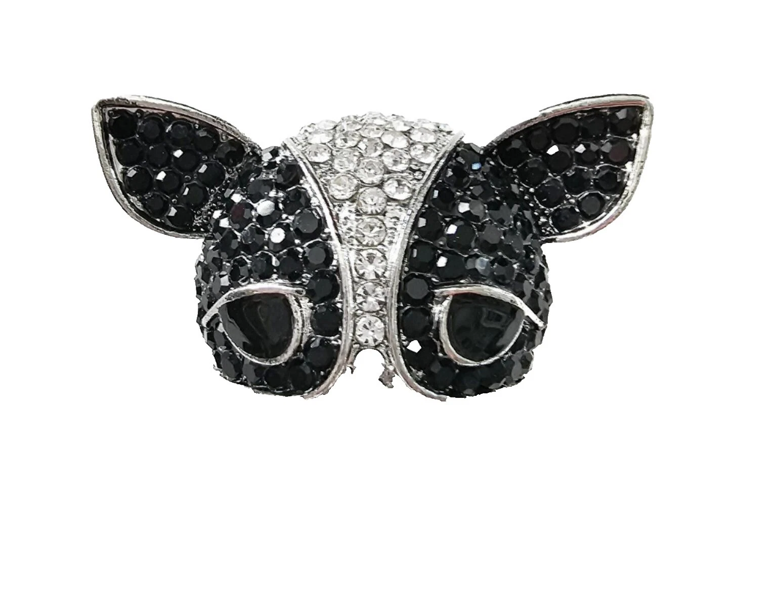 Broches de Moda Negro Plateado Plata