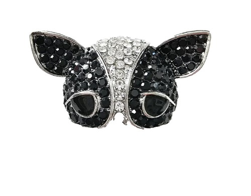 Pumpkin Brooch/Pendant - Gold & Matt Silver Plated With Preciosa Crystals (30244) - View #3
