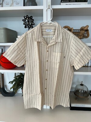 JJJJound Weekend Linen Shirt XL Cream White Stripe | eBay 