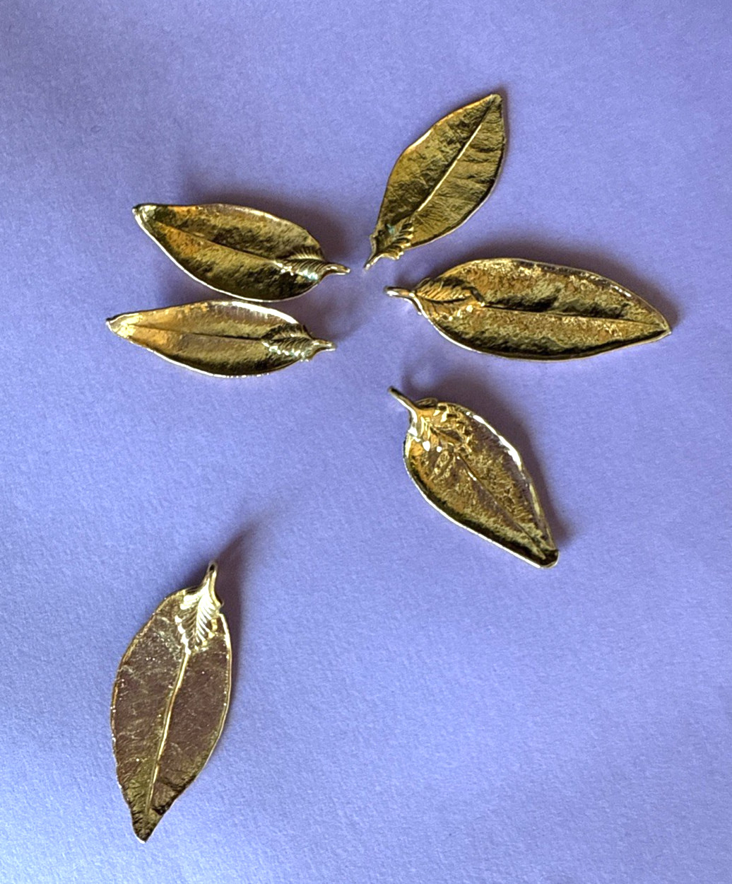 Lot of 6 ~ Gold Dipped Leaf Pendants - image 19