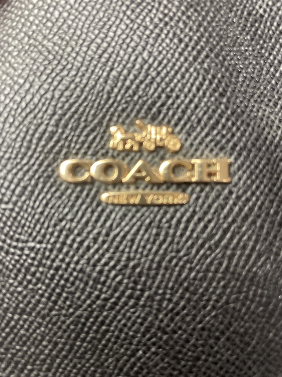 COACH F58846 Tote Bag Black Cross Grain Leather Inside
