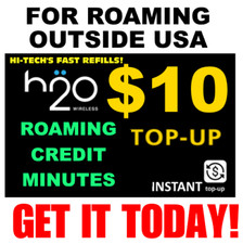  10 H2O H20   ROAMING INTERNATIONAL    TOP UP   GET IT TODAY  TRUSTED DEALER 
