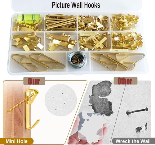 Picture Hanging Kit 234pcs, 100lb/50lb/30lb/20lb/10lb Picture Hangers, Heavy Dut - Picture 4 of 7