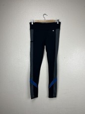 CHAMPION Performance Black Gray Blue Leggings Women's Size Large L 28  Inseam