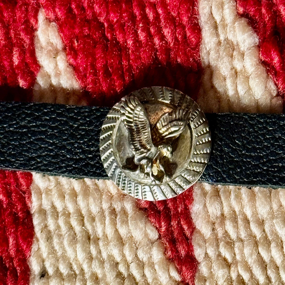 Old Pawn, Sterling Silver Eagle Concho Belt 30", 70 grams, Signed B. Snyder - Image 4 of 4