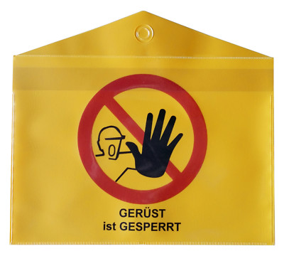 Gerüstschildtasche Gerüst ist gesperrt 23x16,5 cm, Gerüsttasche Gerüstschild