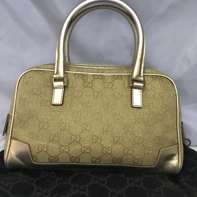 Gucci GG Canvas Handbag Bowler Satchel Tote Bag 000 0852 2123