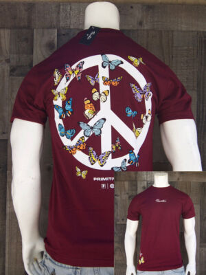 New Primitive Apparel Codes Hope Burgundy Mens Sport S/S T Shirt RPRM-42