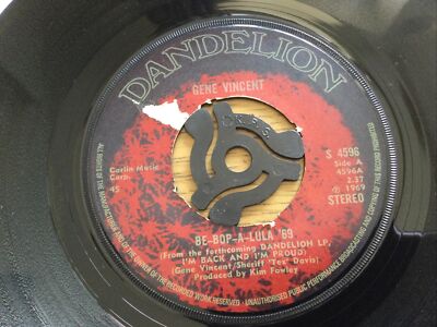Gene Vincent Be-Bop-A-Lula / Ruby Baby Dandelion EX 7  Vinyl Single Free UK Post