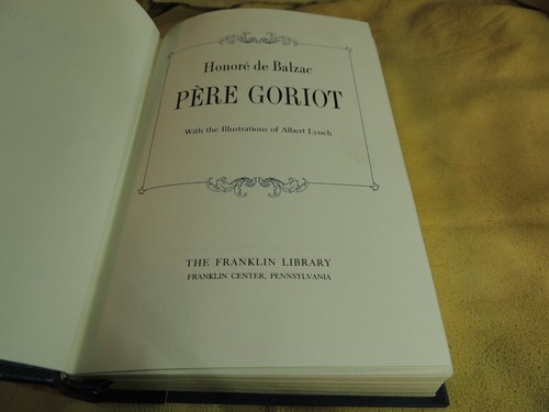 1980, Pere Goriot by Honore de Balzac, 1/2 Leather Franklin Library, Illustrated - Imagen 11 de 12