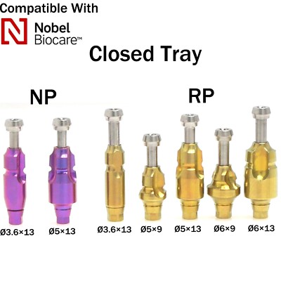 Fits Nobel Impression Coping Close Tray Conical Connection NP/RP Ø3.6/5.0/6.0mm
