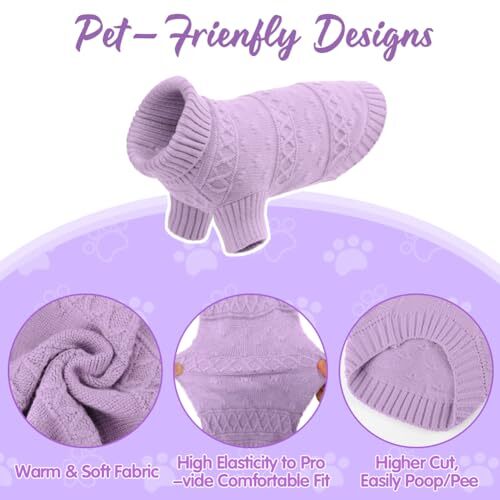 Dog Sweaters for Medium Dogs, Knit Pet Sweater with Cute Dot Large