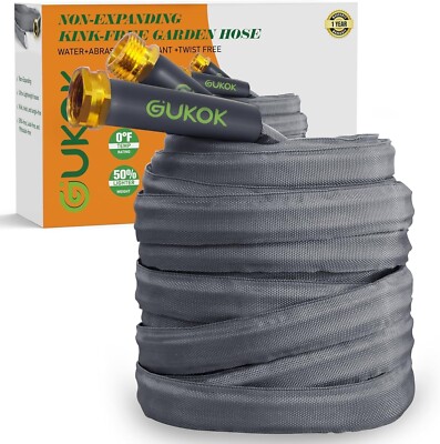 50ft Non-Expanding Garden Hose Flexible Ultra-Light Water Hose High-Pressure