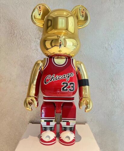 400%Bearbrick Michael Jordan #23 Chicago Red Gold Action Figure Art ornament toy - Picture 1 of 10