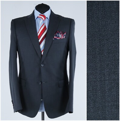 Mens Grey Sport Coat 42R US Size DRESSMANN Wool Blazer Jacket