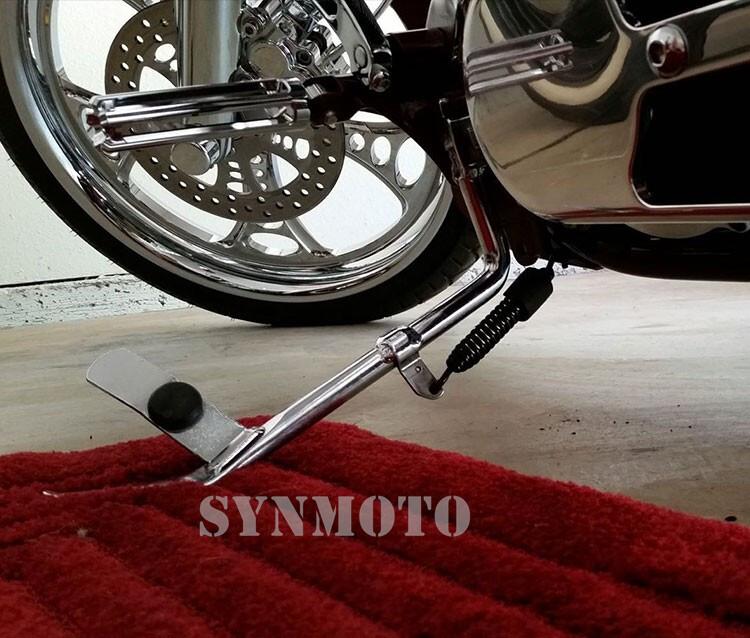 Universal Motorcycle Kickstand Spring For Harley Dyna, Sportster, Touring - Black & Chrome