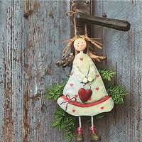"20 Servietten\"Hello Angel\"Schutz-Engel*Shabby*Herz*Holzwand*Weihnachten*33X33"
