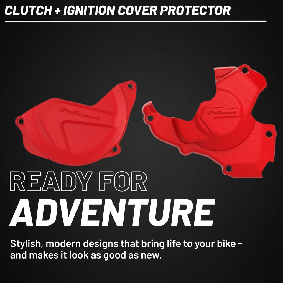Polisport Clutch and Ignition Cover Protector Kit (Red) Honda CRF450R 2010-2016 - Image 3 of 4