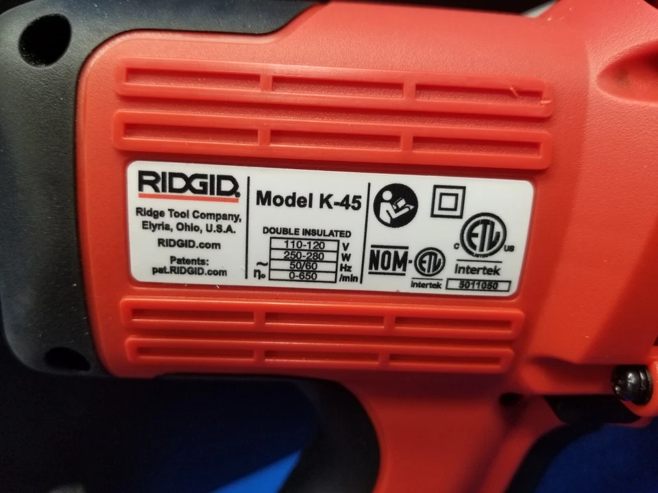 Pistola de limpieza de desagües RIDGID K-45-1, manual, 600 rpm 6DNX8 Foto 3 de 4