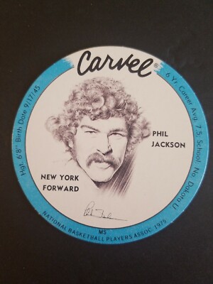 1975 CARVEL BASKETBALL DISC PHIL JACKSON NEW YORK KNICKS MINT COND. BLUE