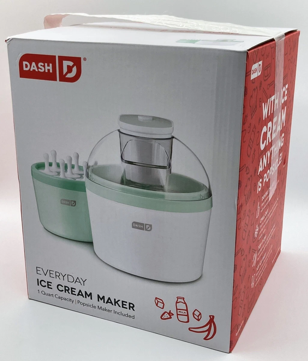 DASH Everyday Ice Cream Maker 1 Qt + Popsicle Maker Included, Aqua,  Electric