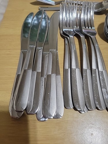 Cambridge CBS176 Stainless 6 Complete Sets And Serving -Frosted Glossy 40 Pieces - Picture 5 of 7