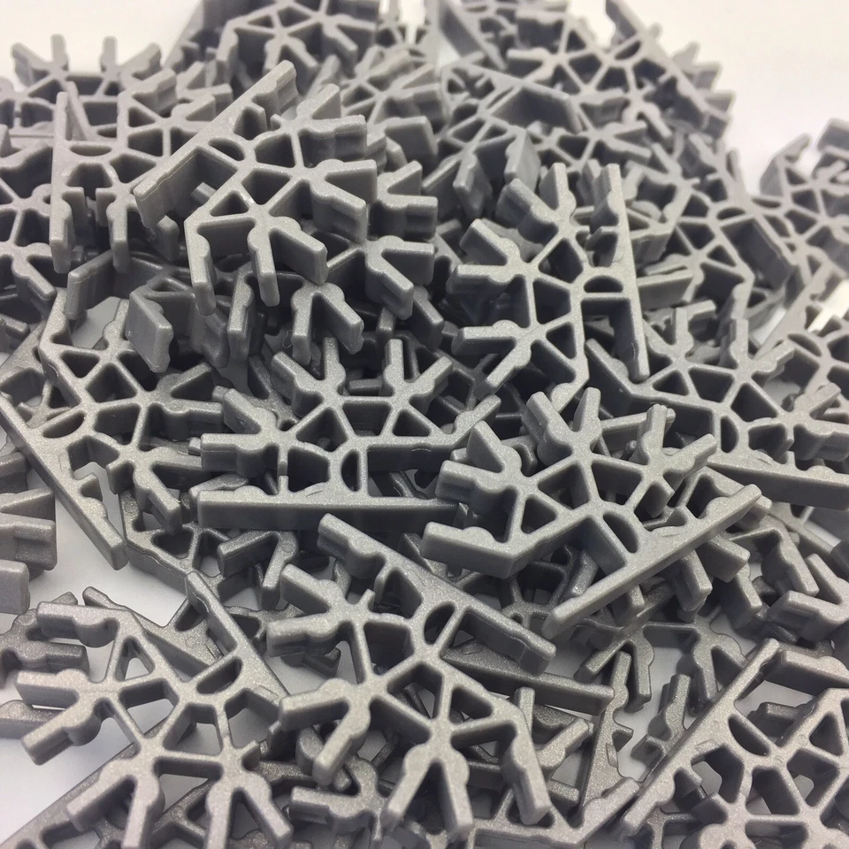 (200) K’NEX / Knex Silver Gray Metallic Connectors – 4 Position 3D Standard Part - Image 3 of 4